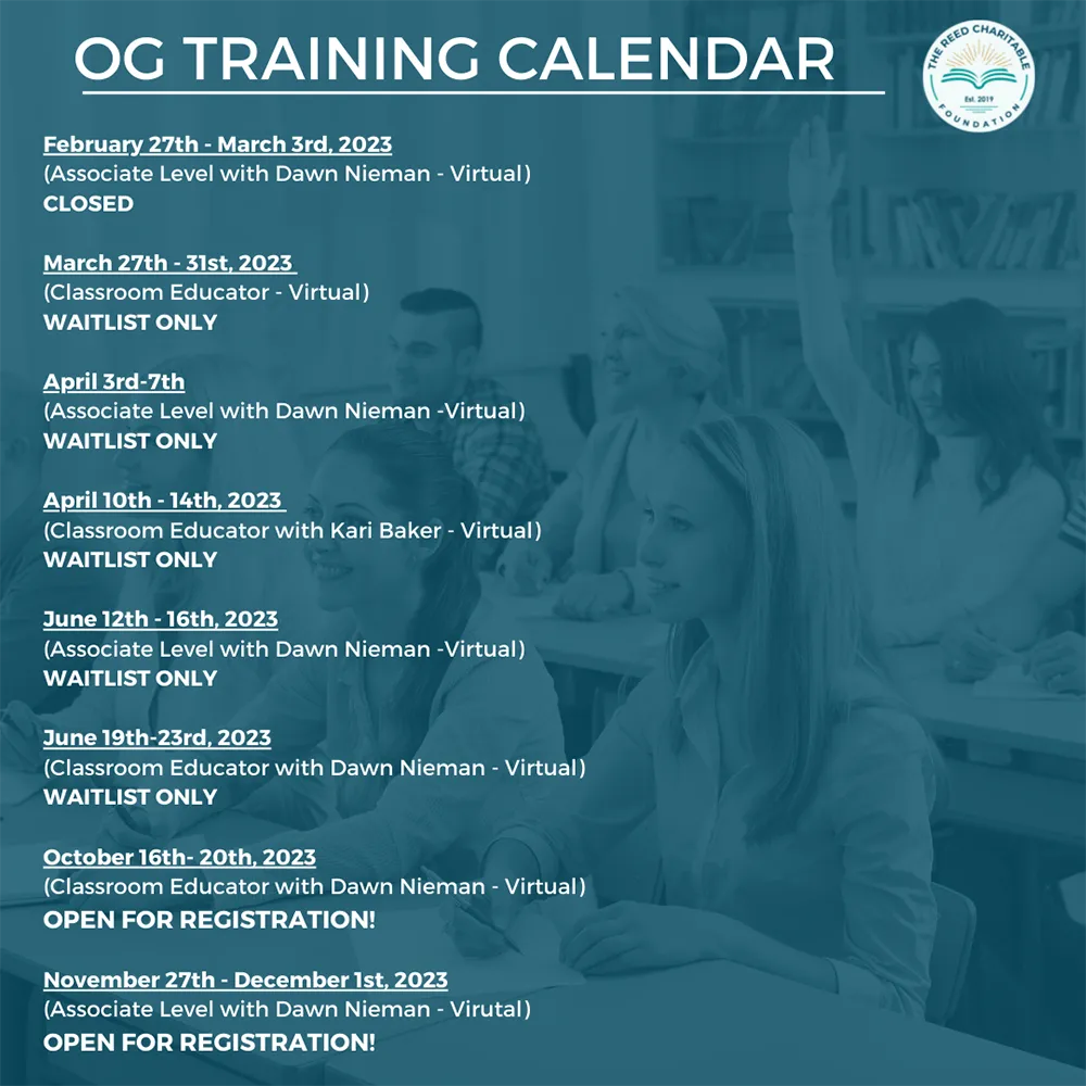 OG training Calendar